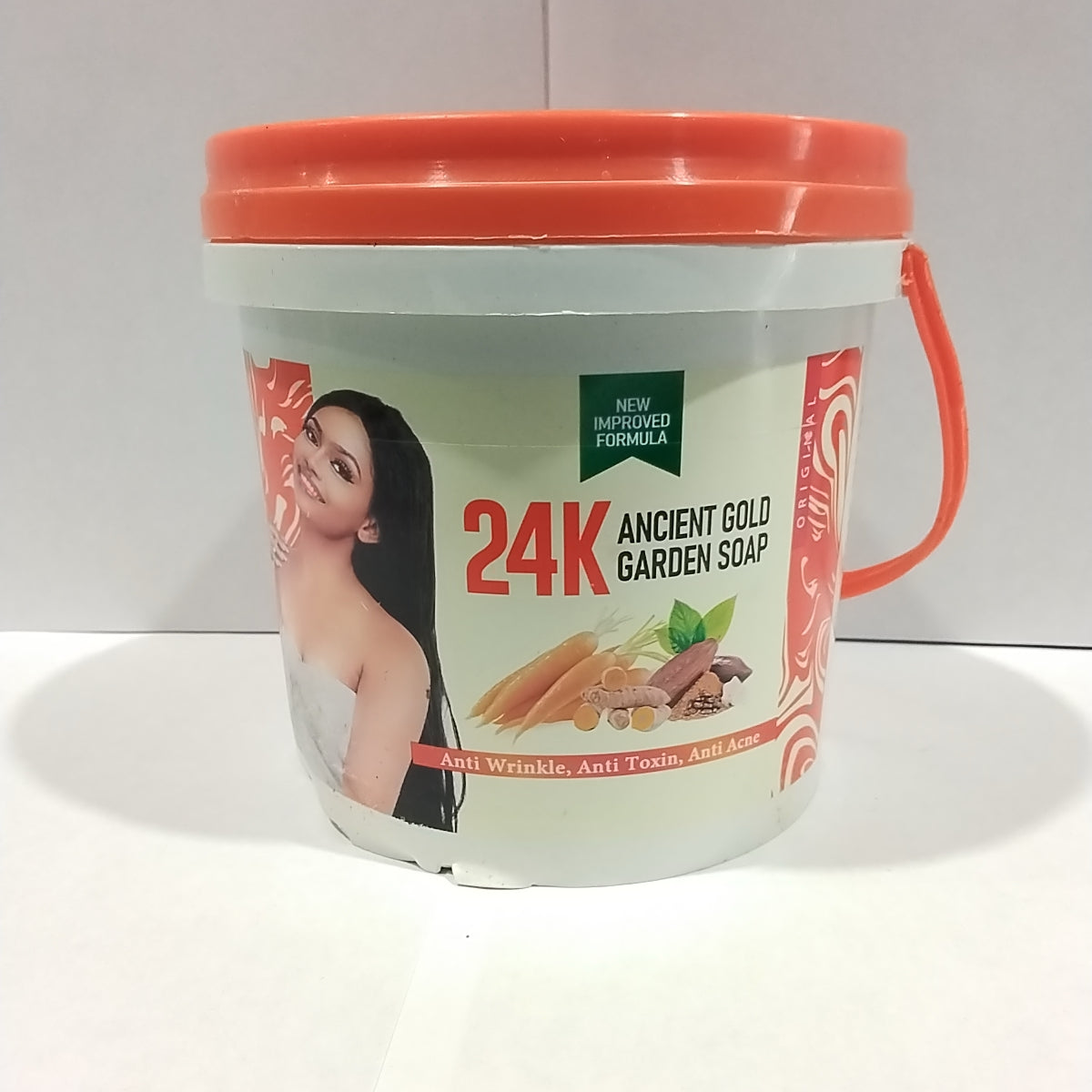 24K Ancient Gold Garden Soap/Anti Wrinkle,Anti Toxin,Anti Acne Soap/African Black Soap