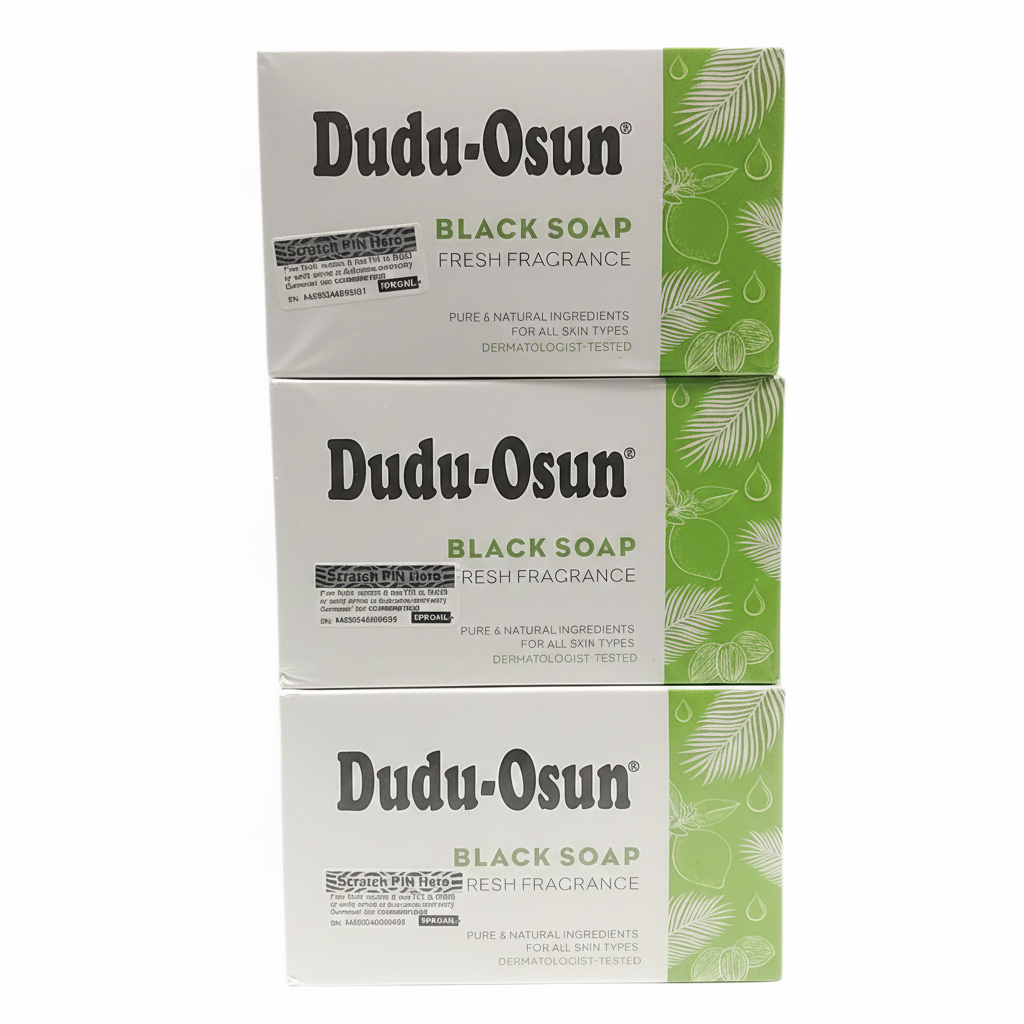3 Bars Dudu Osun African Black Soap.