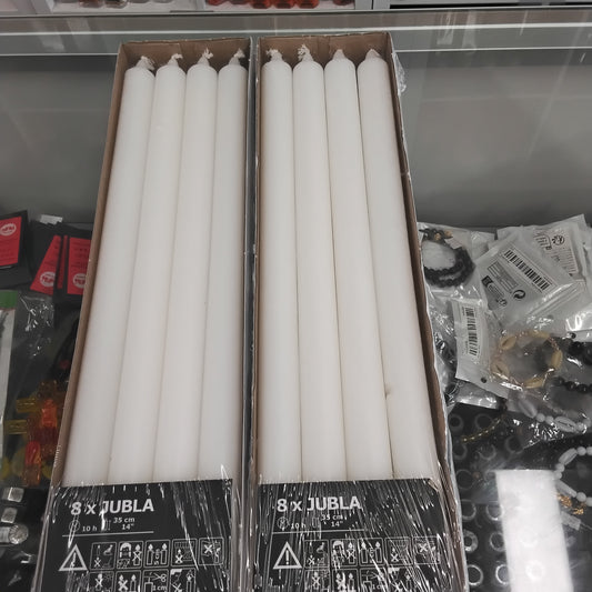 8PCS White Pillar Candle