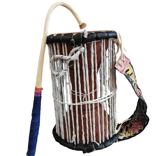 Talking Drum With Talking Drum Stick/Ilu Gangan Length 10inches by 7.2inches in diameter