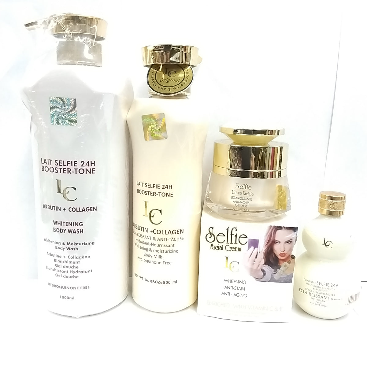 Lait Selfie 24H Booster-Tone Body Milk/Selfie Facial Cream/Concentre Selfie 24H