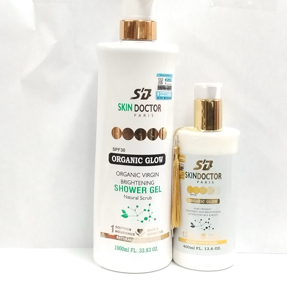 SkinDoctor Organic Glow Shower Gel/SkinDoctor  Organic Glow Pure Organic Treatments & Brighten Lotion For Face & Body