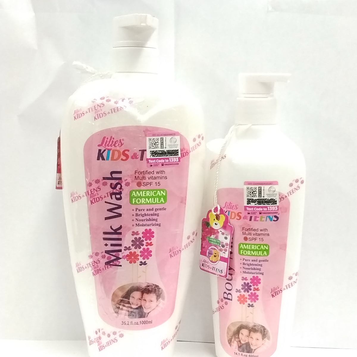 400ml Lilies Kids & Teens Body Milk/1000ml Lilies Kids & Teens Milk Wash