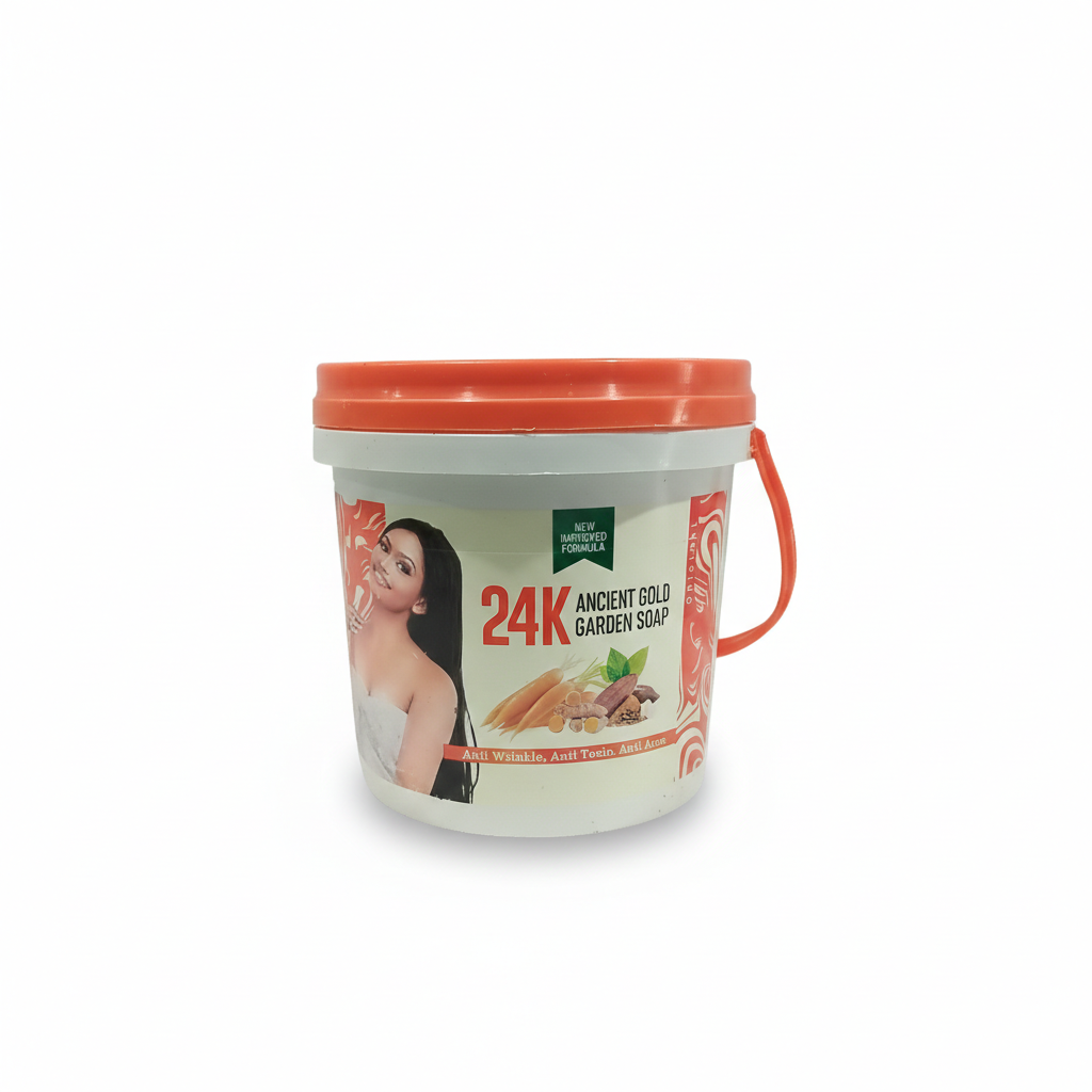 24K Ancient Gold Garden Soap/Anti Wrinkle,Anti Toxin,Anti Acne Soap/African Black Soap