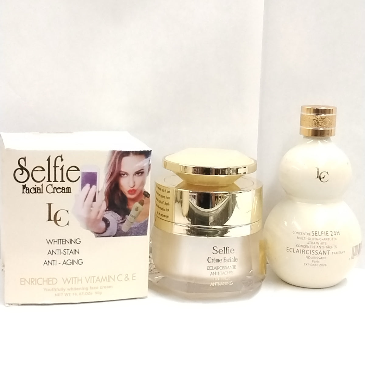 Lait Selfie 24H Booster-Tone Body Milk/Selfie Facial Cream/Concentre Selfie 24H