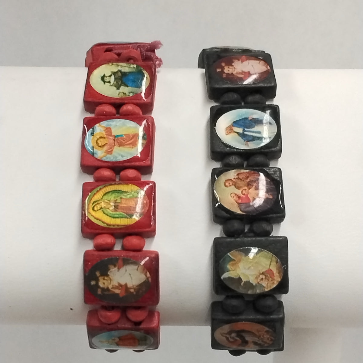 Natural Wooden Catholic Jewelry/Christian Jesus Faith Rosary/Religious Charm/Elastic Christian Bracelet