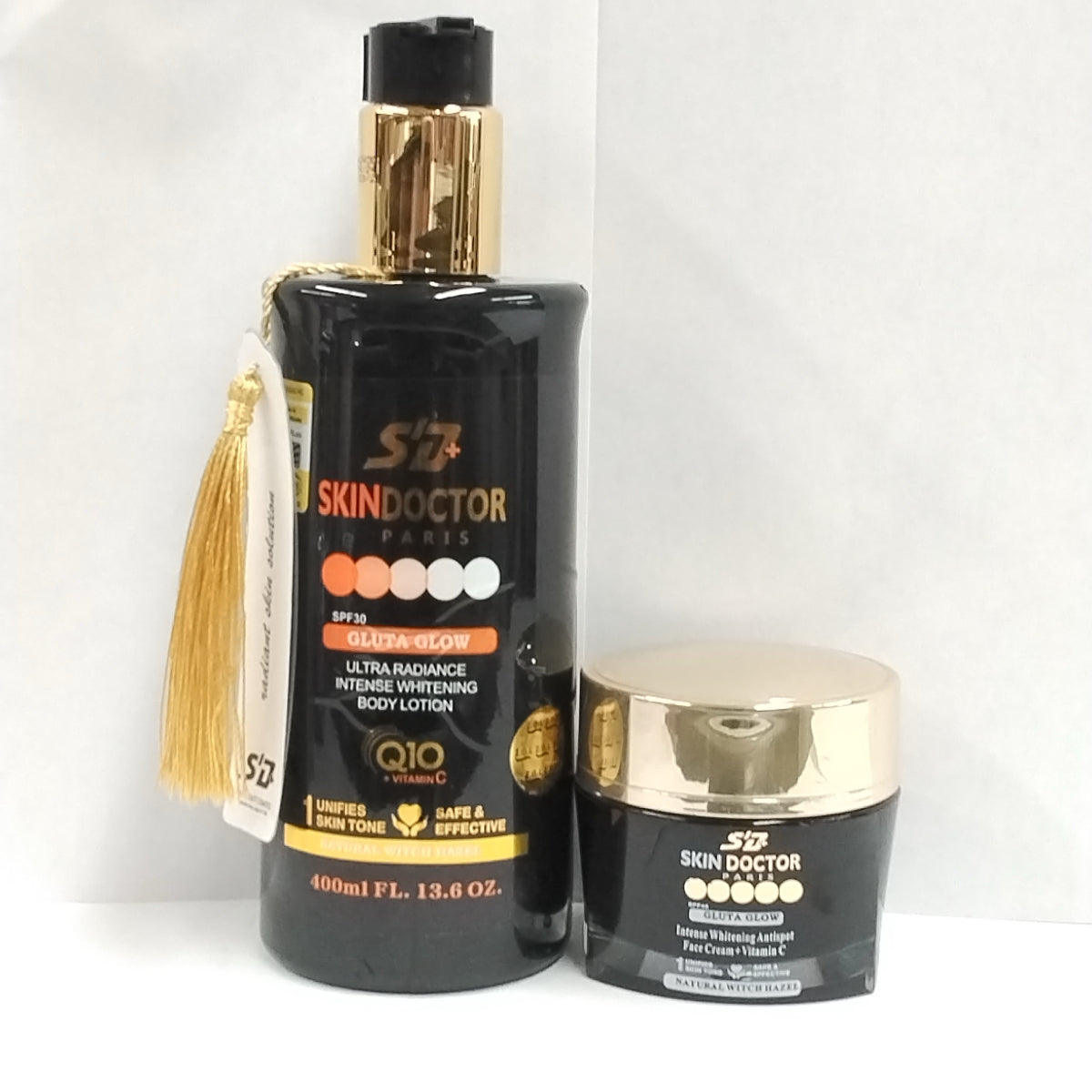 Skin Doctor  Detoxifying Charcoal And Natural Black Soap/Skin Doctor Ultra Radiance Intense Whitening Body Lotion/Intense Whitening Face Cream+Vitamin C